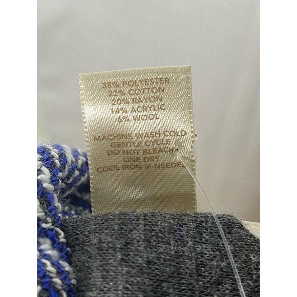 Ann Taylor LOFT Womens A Line Dress Blue Space Dye Scoop Neck Long Sleeve XL New - Picture 5 of 6